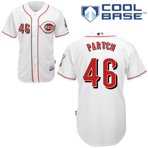 Curtis Partch #46 MLB Jersey-Cincinnati Reds Men's Authentic Home White Cool Base Baseball Jersey